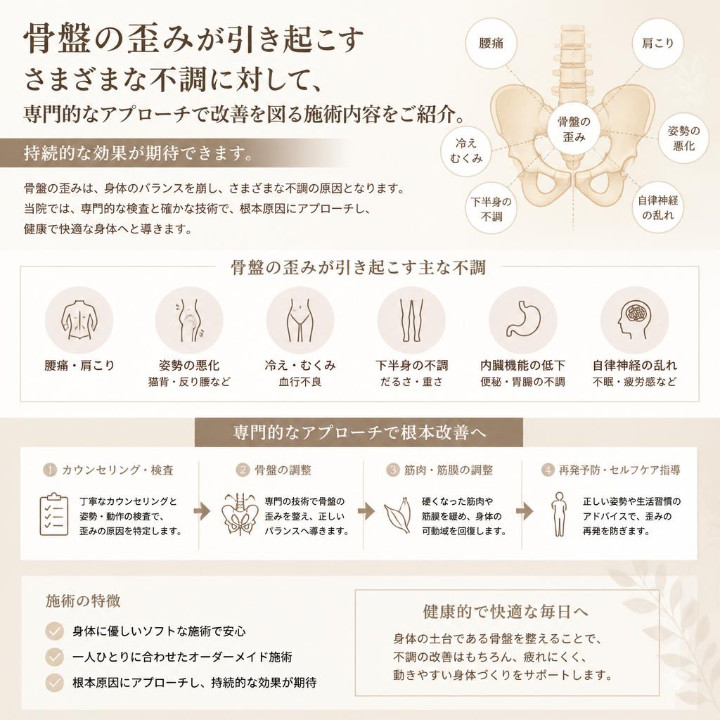 身体の歪みを整える骨盤矯正