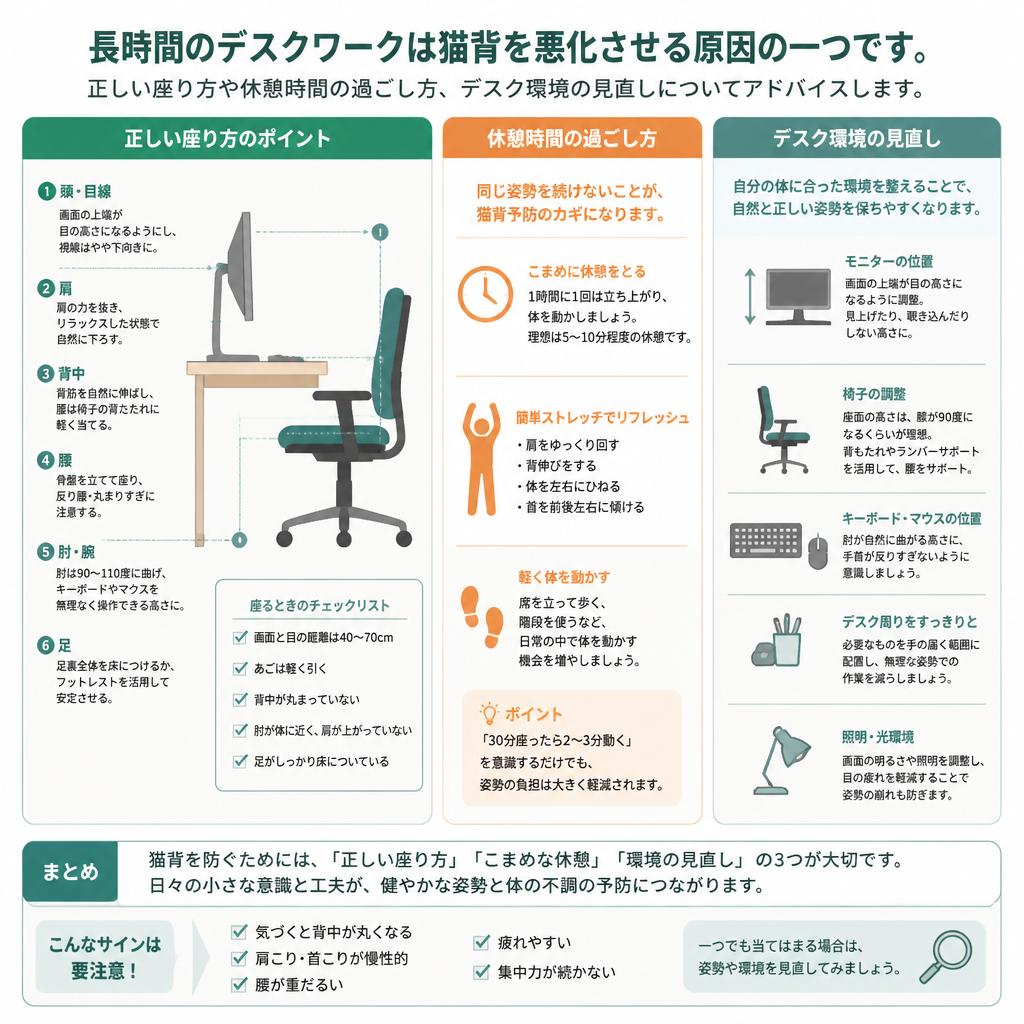 4. デスクワークでの猫背対策