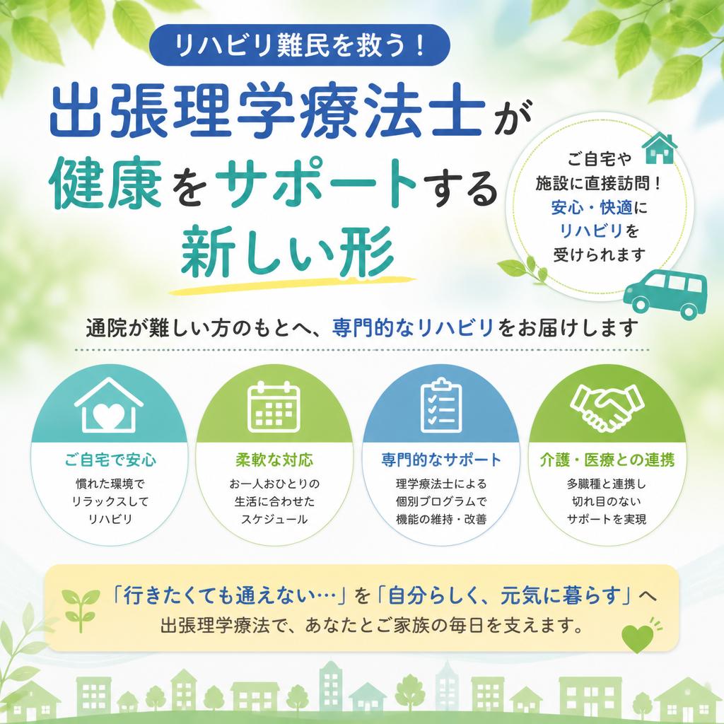 リハビリ難民を救う！理学療法士が健康をサポート｜四街道市にも出張可能な整体サロン