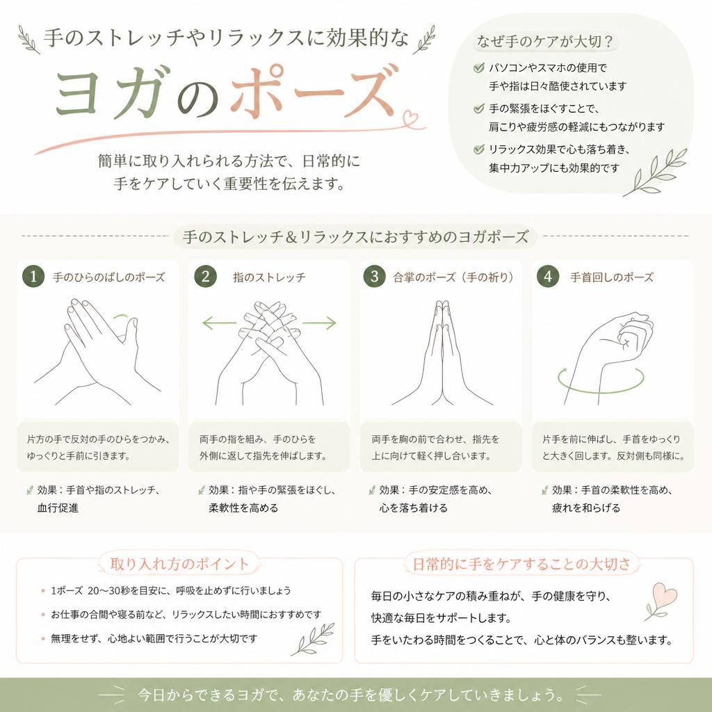 4. ヨガで手を心地よく伸ばそう！