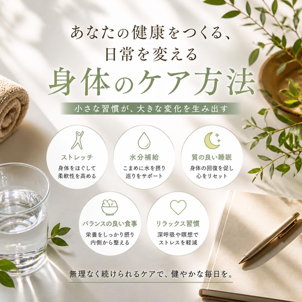あなたの健康をつくる、日常を変える身体のケア｜佐倉市で身体の悩みに寄り添う整体サロン