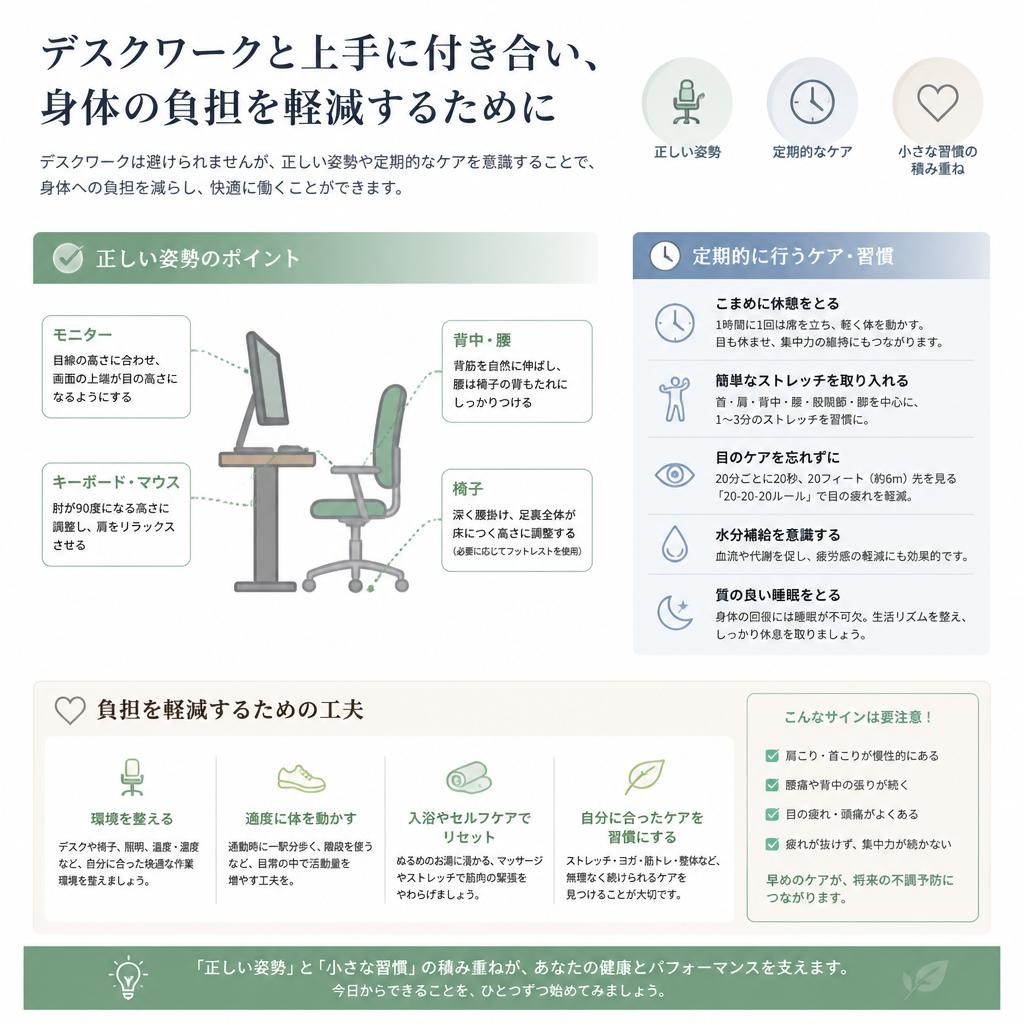 デスクワークにおける身体のストレス解消