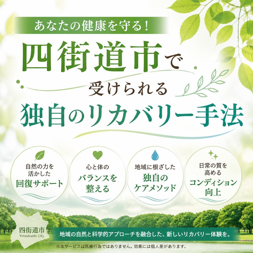 あなたの健康を守る！四街道市で受けられる独自のリカバリー手法