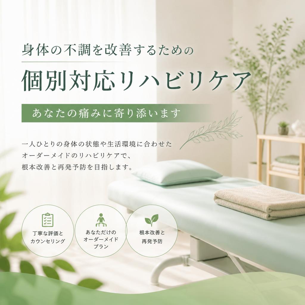 身体の不調を改善するための個別対応ケア - あなたの痛みに寄り添います