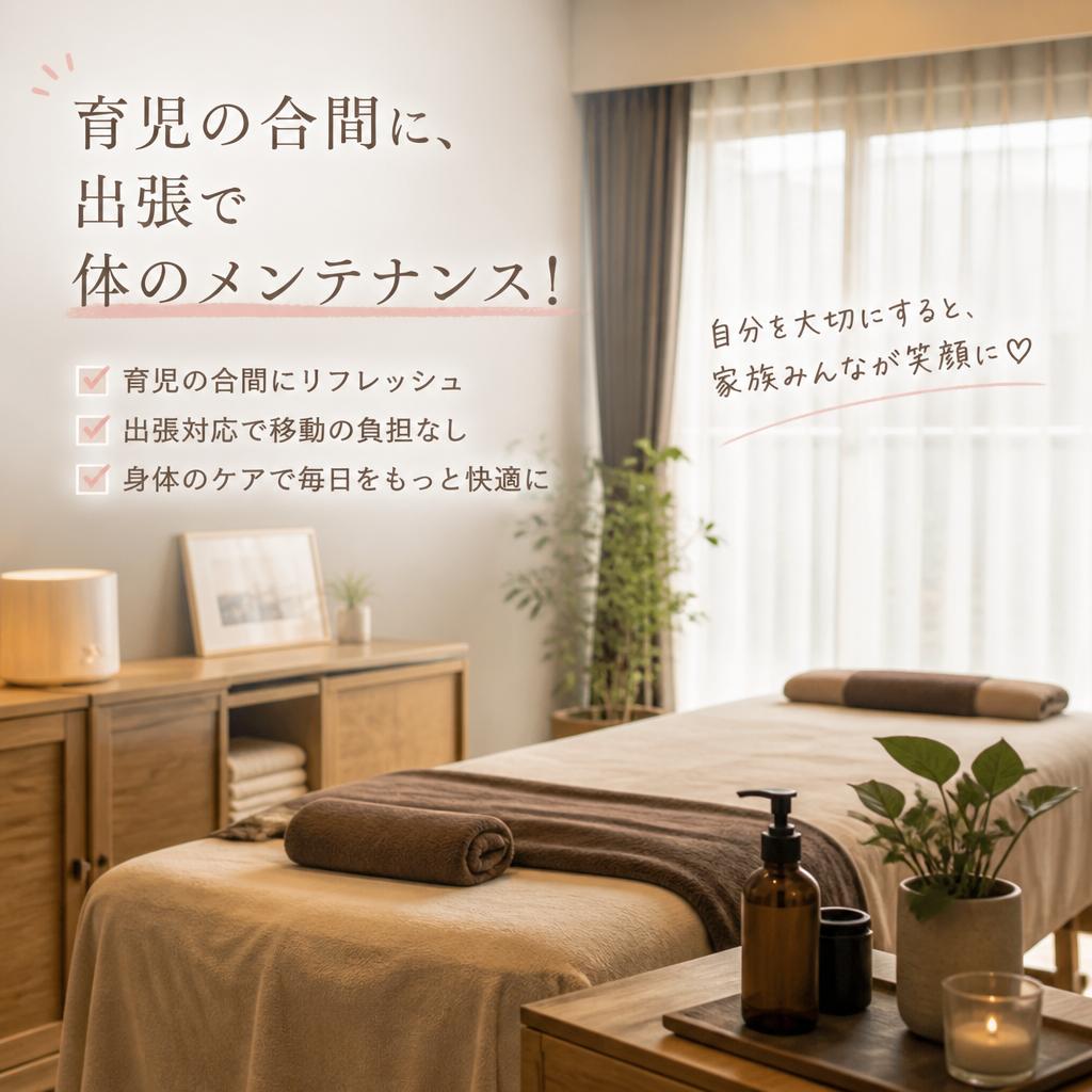 育児の合間に、出張で身体のメンテナンス！｜佐倉市で身体の悩みに寄り添う整体サロン